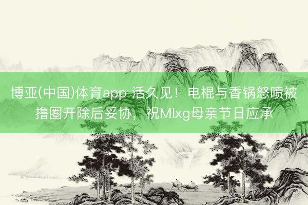 博亚(中国)体育app 活久见！电棍与香锅怒喷被撸圈开除后妥协，祝Mlxg母亲节日应承