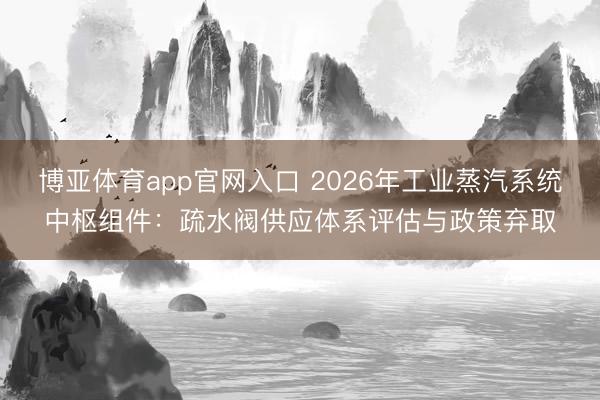 博亚体育app官网入口 2026年工业蒸汽系统中枢组件：疏水阀供应体系评估与政策弃取