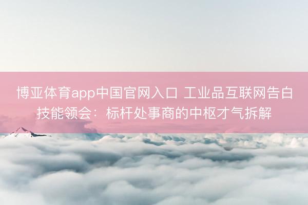 博亚体育app中国官网入口 工业品互联网告白技能领会：标杆处事商的中枢才气拆解