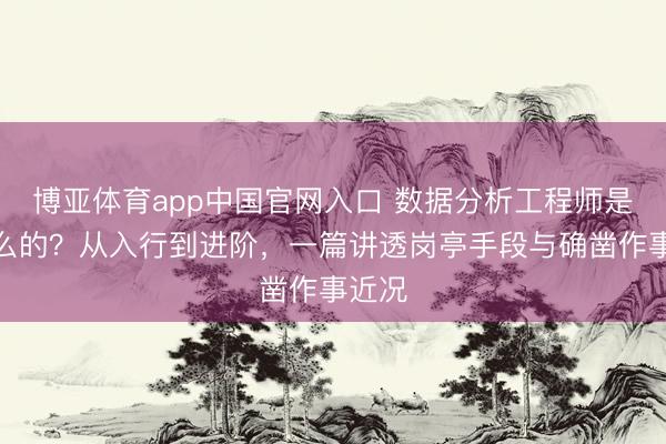 博亚体育app中国官网入口 数据分析工程师是干什么的？从入行到进阶，一篇讲透岗亭手段与确凿作事近况