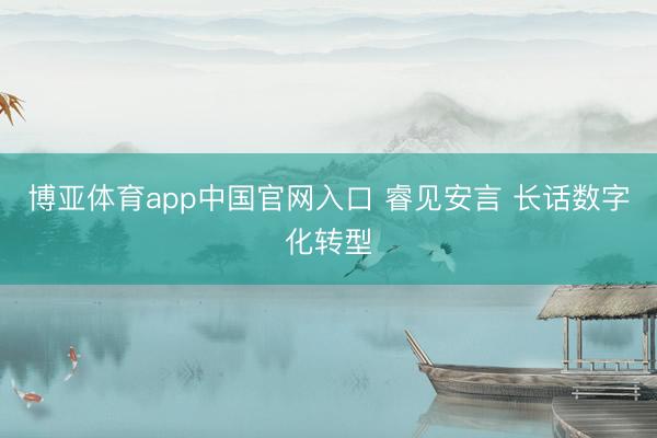 博亚体育app中国官网入口 睿见安言 长话数字化转型