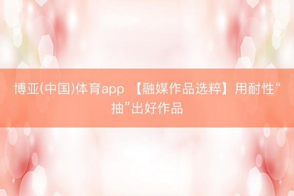 博亚(中国)体育app 【融媒作品选粹】用耐性“抽”出好作品