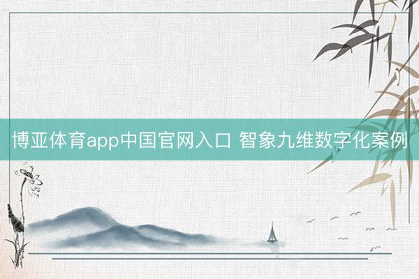 博亚体育app中国官网入口 智象九维数字化案例
