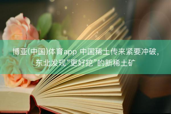 博亚(中国)体育app 中国稀土传来紧要冲破，东北发现“更好挖”的新稀土矿