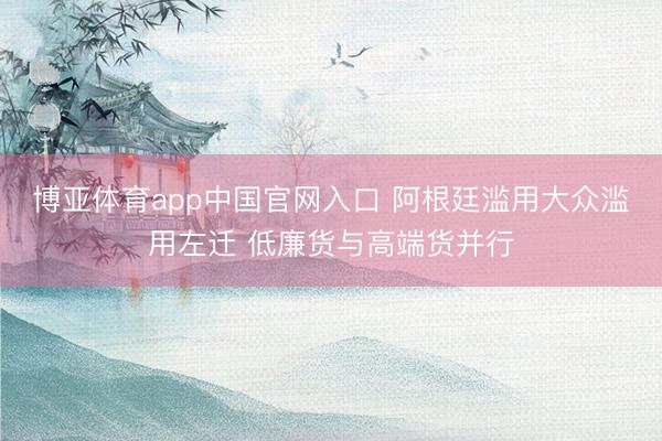 博亚体育app中国官网入口 阿根廷滥用大众滥用左迁 低廉货与高端货并行
