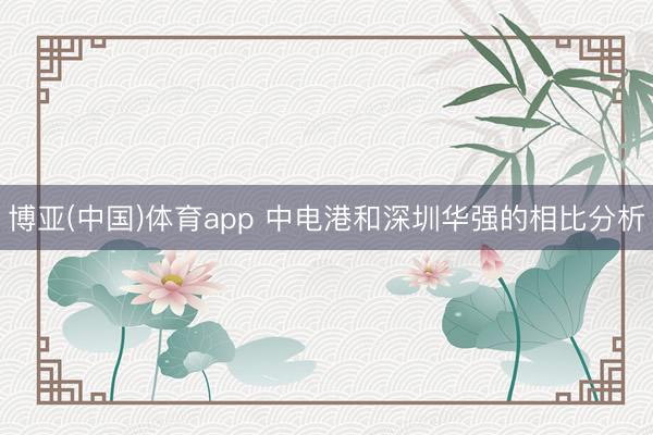 博亚(中国)体育app 中电港和深圳华强的相比分析
