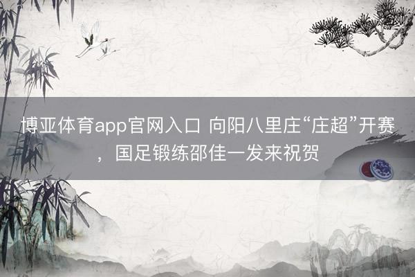 博亚体育app官网入口 向阳八里庄“庄超”开赛，国足锻练邵佳一发来祝贺