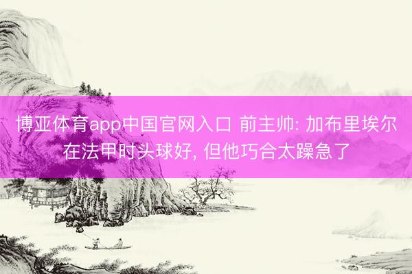 博亚体育app中国官网入口 前主帅: 加布里埃尔在法甲时头球好， 但他巧合太躁急了