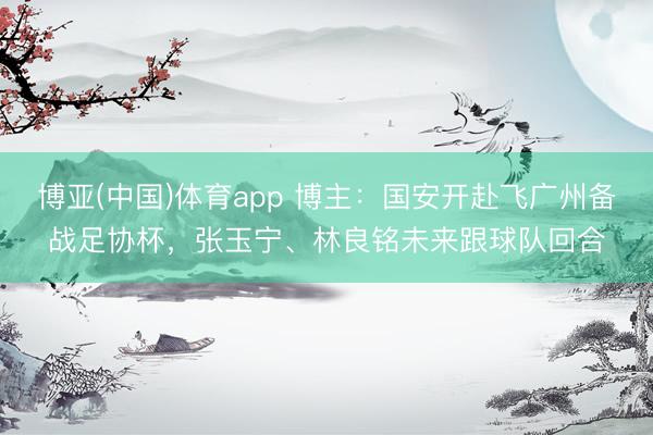 博亚(中国)体育app 博主：国安开赴飞广州备战足协杯，张玉宁、林良铭未来跟球队回合